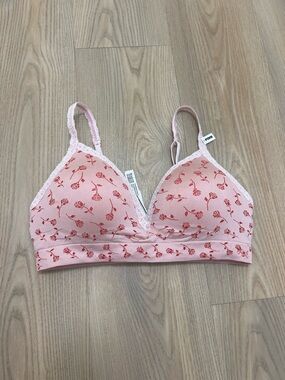 Victoria's Secret Light Pink rose Bralette Bra Medium Wireless Adjustable Strap